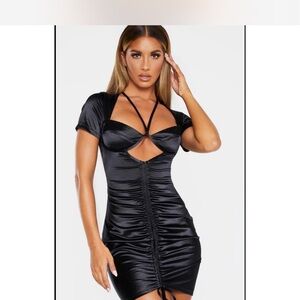PrettyLittleThing Black‎ Ruched Mini Dress